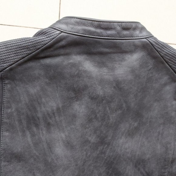 JOHN VARVATOS STAR USA BAND COLLAR LEATHER JACKET - Picture 8 of 10